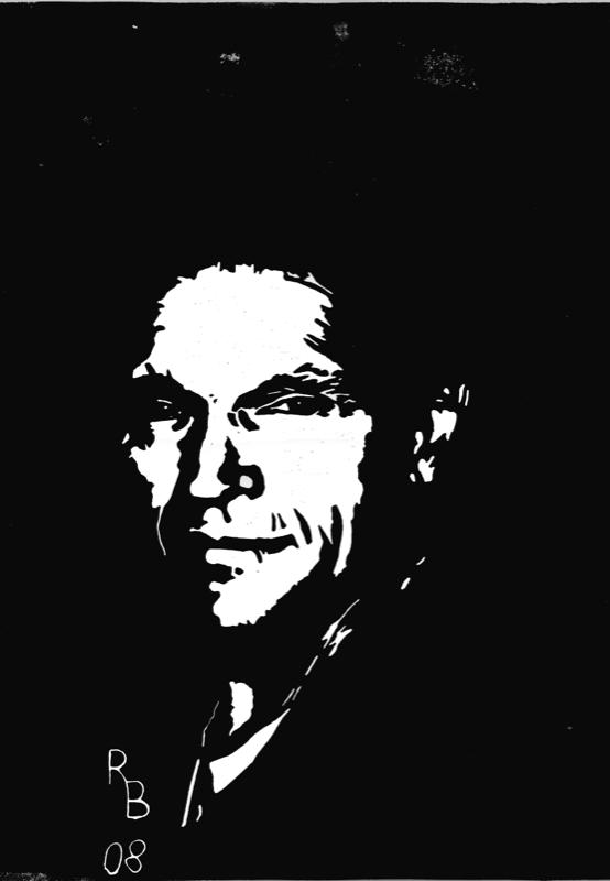 Linoldruck „Selbstportrait“