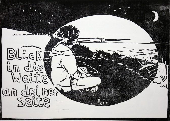 Linoldruck „Blick in die Weite“