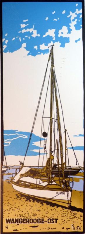 Linoldruck „Wangerooge Ost“